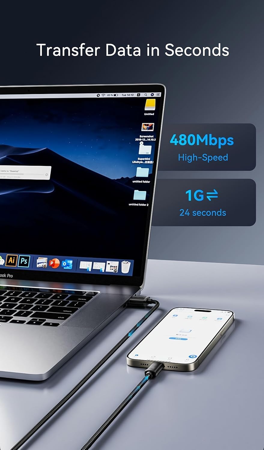 [10ft 2-Pack] Woven C Cable for iPhone 16 Charger MFi Certified Extra Long iPhone Charging USB-C Cable for Apple iPhone 16 Pro Max/15 Pro Max/16 Plus/15 Pro/15, Black Car CarPlay USB A to Type C Wire