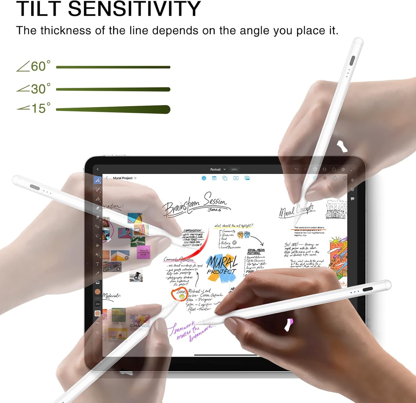 Stylus Pen for iPad 2018-2025, Fast Charging Magnetic Pencil (1st Generation) with Tilt Sensitivity & Palm Rejection for iPad Air 3/4/5/M2/M3, iPad mini 5/6, iPad 6/7/8/9/10/11, iPad Pro 11"/12.9"/M4