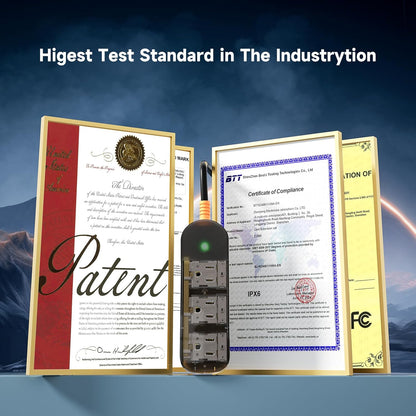 Surge Protector Power Strip, Covozon 3 Outlets 6ft Extension Cord, 1875W Outdoor Power Strip Weatherproof, Mountable Small Power Strip for Home, Outdoor, Travel.