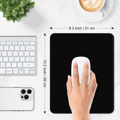 ITNRSIIET Mouse Pad Non-Slip Rubber Base Smooth Surface Stitched Edges Waterproof Durable Compatible with All Mice for Office & Gaming, Desk Accessory, 10.2x8.3x0.12 inch, JetBlack Solid