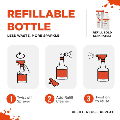 WHOOSH! Screen Shine Pro 16.9 fl oz Refillable Screen Cleaner for TV, OLED, and Monitors – Streak-Free Spray with Microfiber Cloth – Safe for Flat Screen, LCD, Smart Displays – Non-Toxic and Odorless