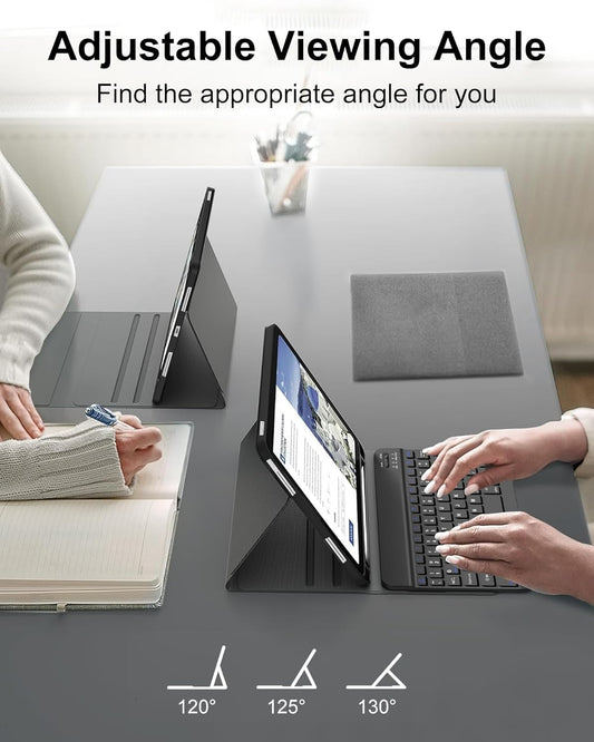 D DINGRICH for iPad 10th Generation Case with Keyboard (10.9", 2022), Smart Folio Leather Cover with Pencil Holder, Rechargeable, Magnetic Wireless Keyboard for 10.9 inch Apple iPad 10th Gen, Black