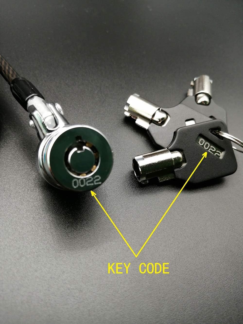 8Feet 3keys Security Retractable Cable Lock Portable Keyed Laptop Lock for Monitors, Laptops, MacBooks, Tablets, iPad,Mac mini, (Keyed Different+Black Anchor Plate) (1 Pack)