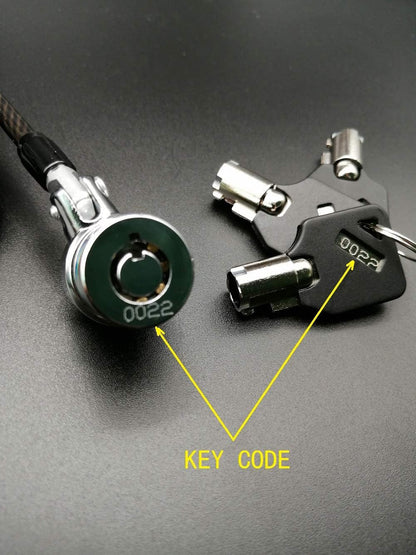 8Feet 3keys Security Retractable Cable Lock Portable Keyed Laptop Lock for Monitors, Laptops, MacBooks, Tablets, iPad,Mac mini, (Keyed Different+Black Anchor Plate) (1 Pack)