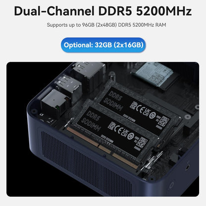 TRIGKEY Mini PC, Intel Core i9 13900HK(14C/20T, up to 4.7GHz), Mini Computer with 32G DDR5 RAM 1TB PCIe4.0 SSD, Micro PC Support 4K Triple Screen Display/WiFi6/BT5.2/2.5G LAN/USB3.2 for Office, Work