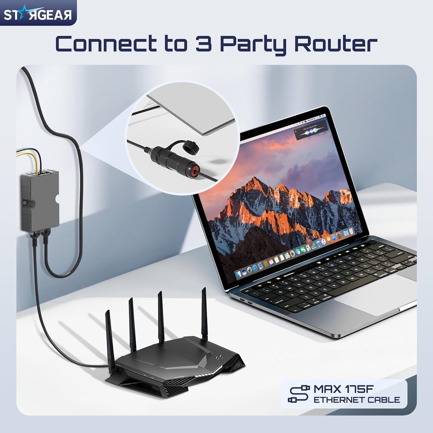 2 Pack Starlink Ethernet Adapter Gen 3/Mini, Waterproof Starlink Cable RJ45 Coupler Starlink Mini Ethernet Cable Extension