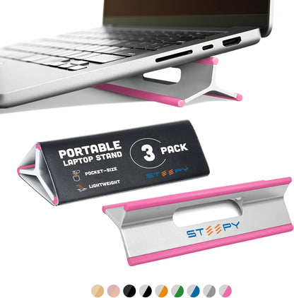 Steepy Portable Laptop Stand for Desk – Adjustable Height, & Portable Laptop Holder – Ergonomic Computer Stand for Cooling & Comfort – Slip-Proof, Sturdy Design – Universal Fit for 13-17 Inch Devices