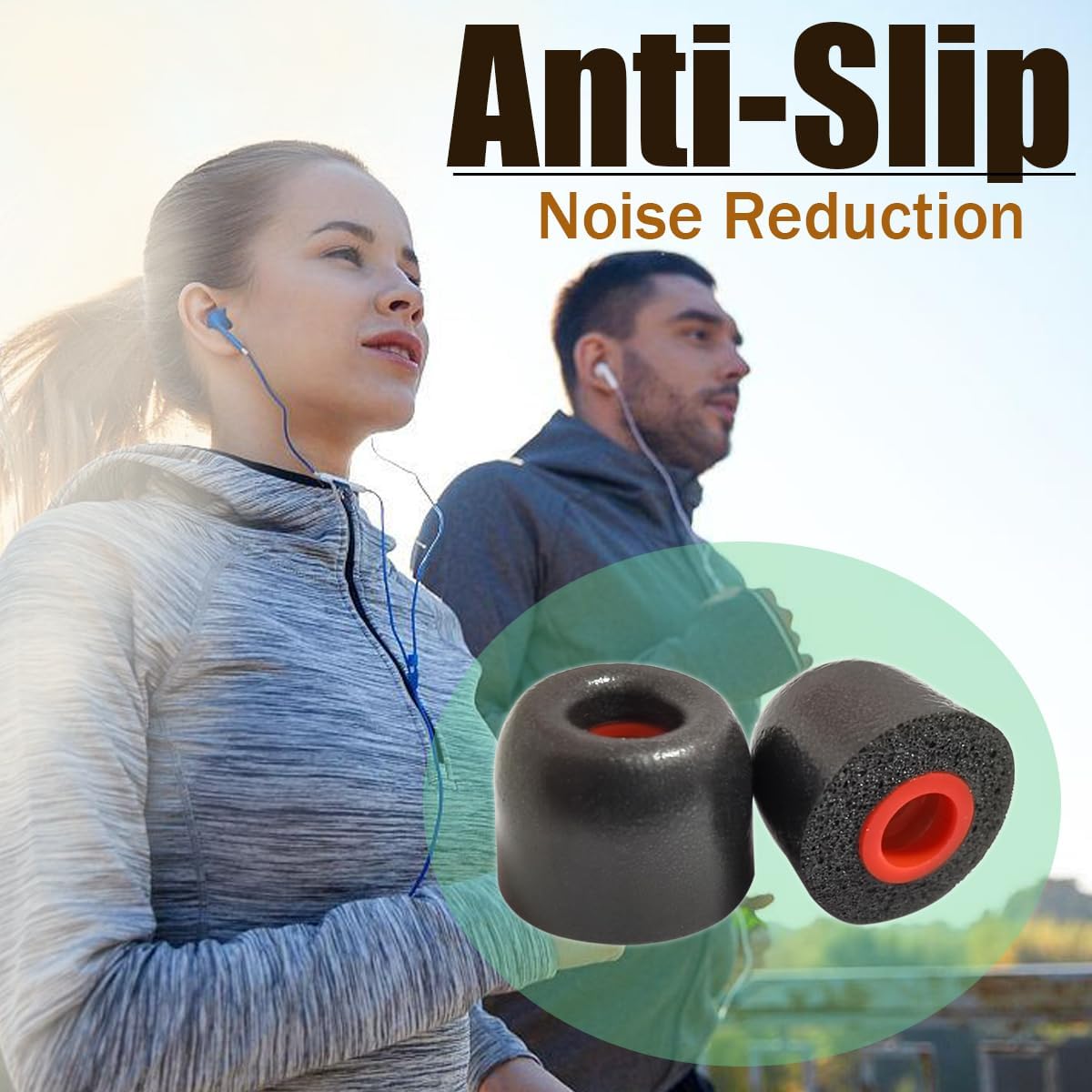 Memory Foam Tips Earbuds Tips Replacement Ear Tips Noise Reduction Anti-Slip fit 5mm-7mm Nozzle in-Ear Earphones with Storage Box