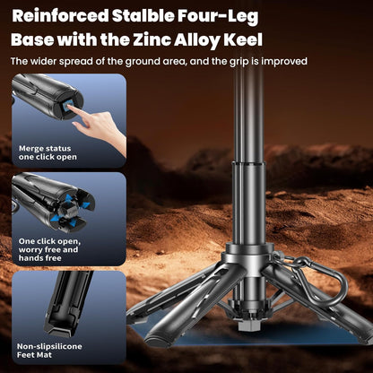 Mini Selfie Stick, Pocket Size Extendable Phone Holder with Wireless Detachable Remote Control for Content Creation/Vlog/Video Record/Live Stream