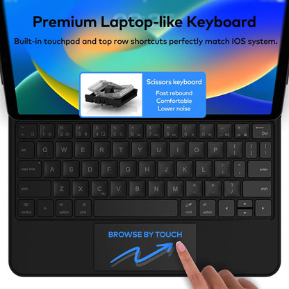 Keyboard Case for iPad 10th Generation 2022 & 11th (A16, 2025) – Magic-Style Keyboard with Multi-Touch Trackpad – Floating Cantilever Stand – Magnetic Case for iPad 10.9 inch 10th / 11th Gen.