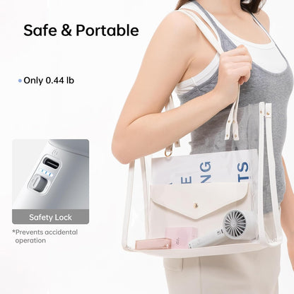 JISULIFE Portable Handheld Fan, 4000mAh Rechargeable Mini,Up to 22 Hours Cooling,5 Speed Strong Wind, Handheld Personal Fan for Travel Outdoor Camping Beach Makeup（Gray）