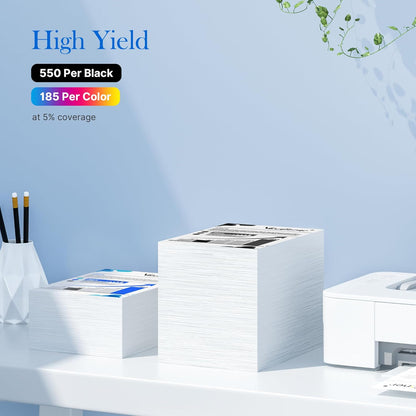 Valuetoner 222XL (5-Pack) High-Capacity Black & Standard Color Remanufactured for Epson 222 Ink Cartridges 222XL Work with Workforce WF-2960 Expression XP-5200 (2 Black, 1 Cyan, 1 Magenta, 1 Yellow)