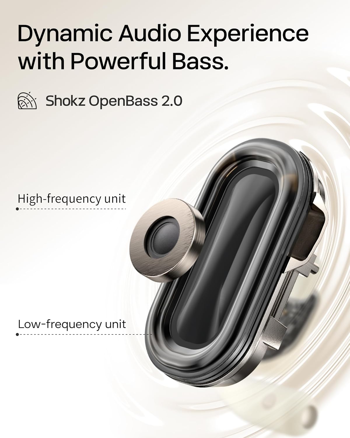 SHOKZ New OpenFit 2 Open-Ear Headphones, True Wireless Bluetooth Earphones with Microphone, Earhook Earbuds with 48 Hours of Playtime, Fast Charging, IP55 Water-Resistant, with Carrying Bag, Black