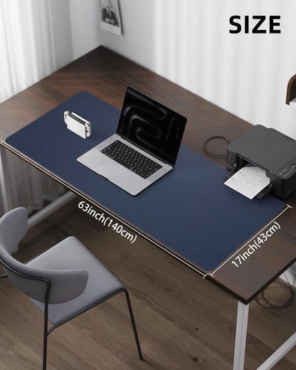 Extra Large Desk Mat - 63"x 17" Non-Slip Desk Pad for Office and Home - Ideal for Large Mouse Pad and Desk Mats on Top of Desks(Midnight Blue)