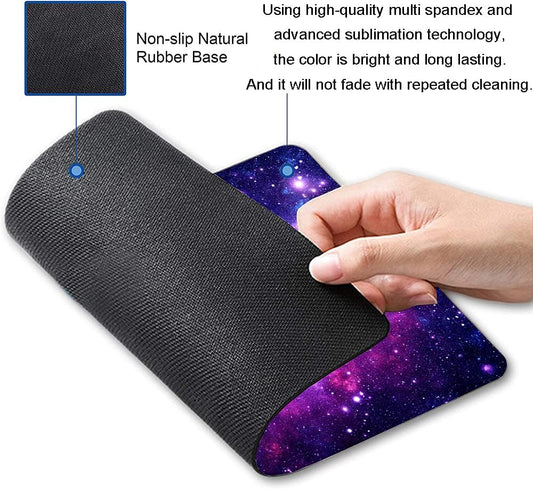 Mouse Pad, Galaxy Mouse Pad Custom Design, Square Waterproof Mouse Pad Non-Slip Rubber Base MousePads for Office Laptop, 9.5"x7.9"x0.12" Inch(Purple Blue Galaxy)