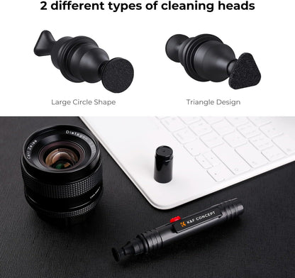 K&F CONCEPT Professional Lens Cleaning Pen with Soft Brush, Carbon Head Lens Cleaning Pen Compatible with Canon, Nikon, Pentax, Sony Digital Camera Cleaning,AR VR Glasses Cleaning
