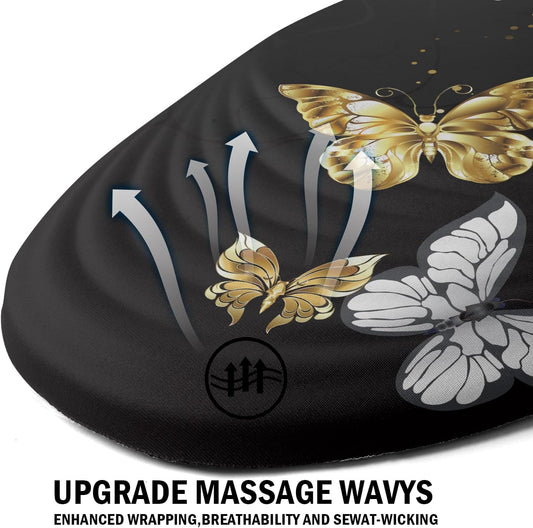 Ergonomic Memory Foam Mouse Pad with Wrist Rest Support, Non-Slip PU Base and Wireless Capability