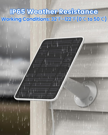 Solar Panel Charger Compatible with Reolink Argus 2E/Eco Ultra/Go PT Plus/Go Plus/Argus 3 Pro/Argus PT, 5W Solar Panels for Reolink Battery Camera, IP65 Waterproof 10ft Cable Secure Wall Mount, 3 Pack