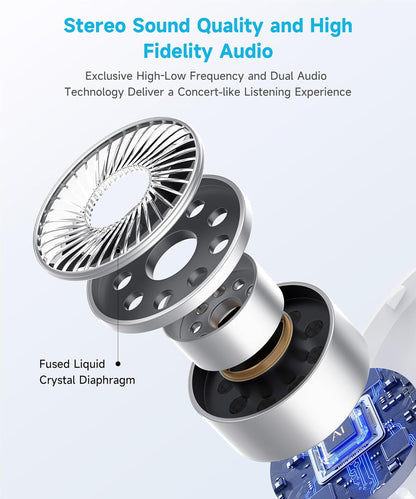 Ultra Open Ear Earbuds - Ergonomic Clip-On Earbuds, Small Bone Conduction Over-The-Ear Headphones with Waterproof Design, Perfect Running Headphones for Sports and Fitness, Velvet White