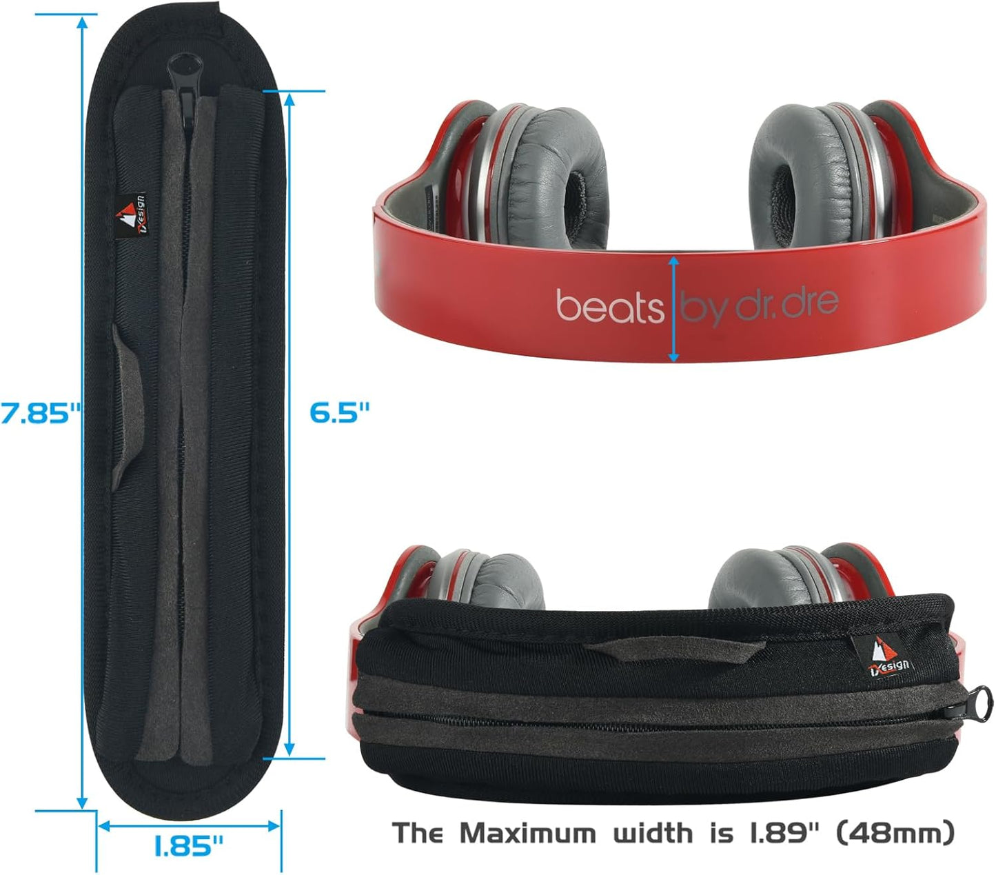 TXEsign Universal Replacement Headband Cushion Pad Cover Protector Compatible with ATH M50X, QC 35i/35ii, QC25, Solo 2/Solo 3, Studio 2/3 Headphones (Black)