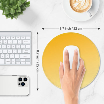 ITNRSIIET Mouse Pad Non-Slip Rubber Base Smooth Surface Stitched Edges Waterproof Durable Compatible with All Mice for Office & Gaming, Desk Accessory, Diameter 8.7 inch, Yellow Gradient
