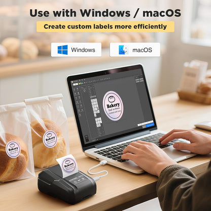 SUPVAN T50M Pro Bluetooth Label Maker Machine with 4 Tapes, Wide Waterproof Label, Versatile App with 40 Fonts and 650+ Icons, Inkless Labeler for Home, Kitchen, School, Office Organization, Black