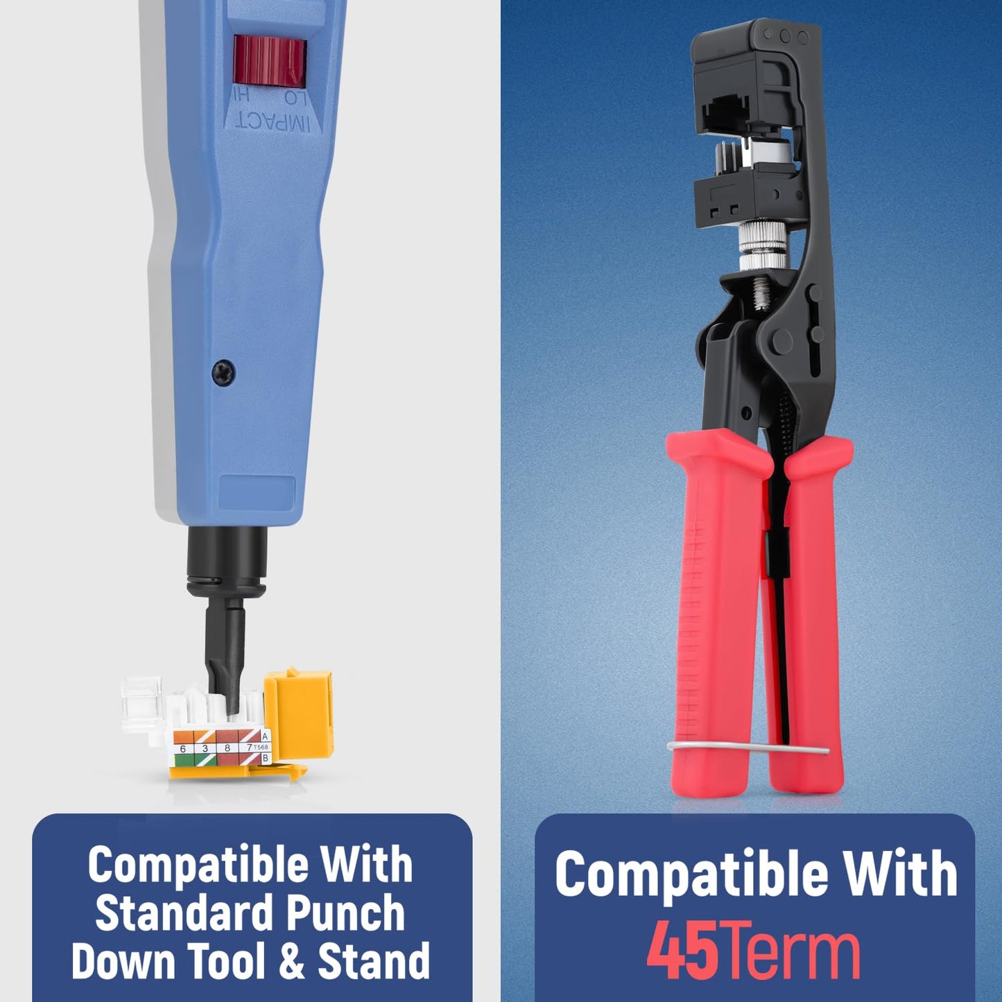 Everest 45° Angled RJ45 Cat6 Keystone Jacks 100-Pack in Yellow - Slim Profile Female RJ45 Connectors - Cat 6 Keystone Jack - Compatible with 45° Angled Speed Termination Tool - 45Term (B0BL3GS7ZY)