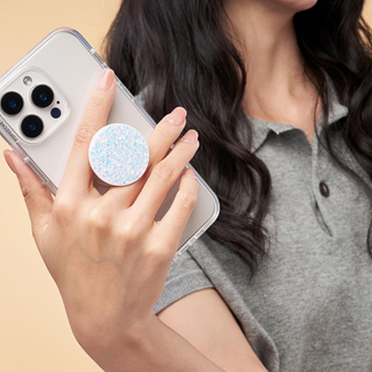 PopSockets Phone Grip with Expanding Kickstand, Adhesive Grip - White