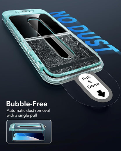 ESR 3 Pack for iPhone 16 Plus/iPhone 15 Plus Screen Protector, [9H Hardness] [Military Grade Shatterproof] Full Coverage Tempered Glass Film with Flawless Fit Tray, HD Clear, Scratch Resistant