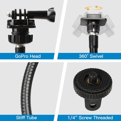 Pipishell 25 Inch Webcam Stand, Flexible Desk Mount Clamp Gooseneck Stand for Logitech Webcam C960 C930e C930 C920 C920S C922x C922 Brio 4K C925e C615 and Other Devices with 1/4" Thread-PIWS01