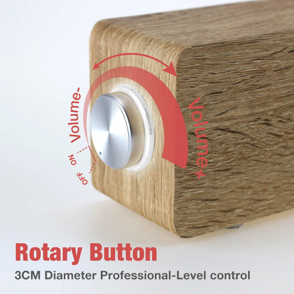 MICA Computer Speakers, Wired Computer Sound Bar, Wooden Mini Soundbar, USB Powered PC Speakers 3.5mm AUX & PC Input (Yellow)