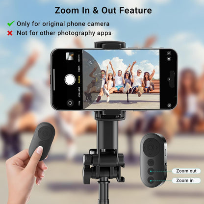 Wireless Camera Remote Control with Zoom for iPhone & Android, Versatile Shutter with Front/Rear Camera Switch for Photo & Video, Smartphone Remote Clicker for TikTok