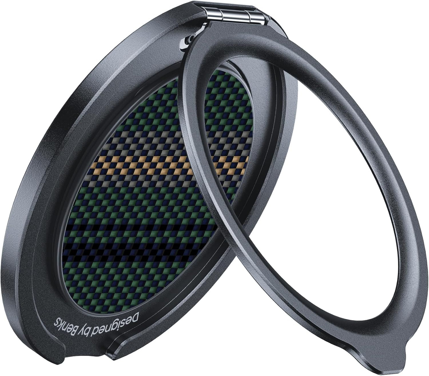 BENKS ArmorPop Magnetic Phone Grip & Stand for MagSafe, 360° Rotation Adjustable Phone Ring Holder for iPhone 17/16/15/14/13/12 Series, Durable Kevlar Design