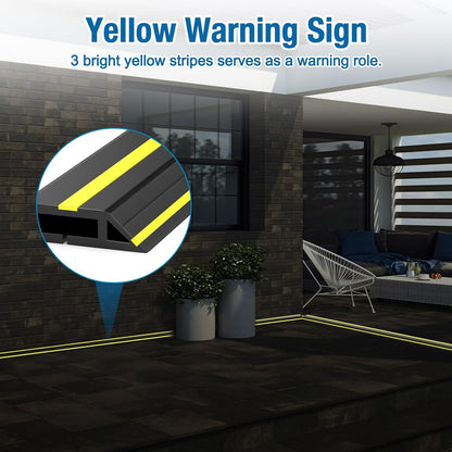 Eapele 10 ft Floor Cable Cover Protector, Heavy Duty PVC Duct Easy to Unroll, Prevent Trip Hazard for Home Office or Outdoor Settings