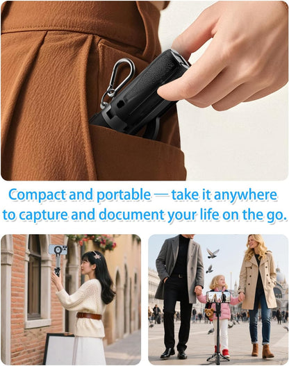 CloudValley Magnetic 4-in-1 Multifunctional Selfie Stick Tripod, Mini Portable Pocket Phone Stand with Detachable Remote, Compatible with MagSafe, for iPhone/Android, Travel Vlog, Live Stream, Black