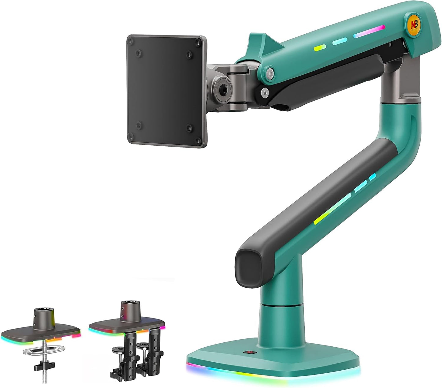 Gaming Monitor Arm for Flat/Ultrawide/Curved Monitors 32 to 60 inch, Heavy Duty Monitor Stand Load up to 20 kg, VESA 75/100 mm Mount (Oliver Green)