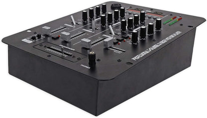 Rockville RDJ2 2-Channel DJ Mixer USB Playback, Cue Monitor, Talkover, 4 Line Inputs, Compact, Portable, for Beginner DJs and Small Events