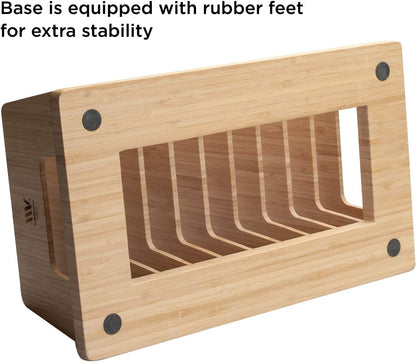 MobileVision Bamboo Device Organizer for Smartphones, Tablets and Laptops, 10 Slots