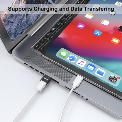 ENVEL USB to USB C Adapter, USB3 5Gbps High Speed Data Transfer, OTG Converter Thunderbolt3 to USB Female Compatible with Apple iWatch iPhone 15 Pro Max iPad Air 4 5 Mini 6 (Black, USB A Male)
