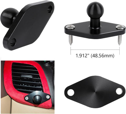 Car Phone Holder Mount for AMPS Standard Diamond Base ，Aluminum 360° Rotation Phone Mount for Car Dashboard Truck Boat Desk， Compatible with iPhone 16 15 14 13 12 Series Samsung S24 S23