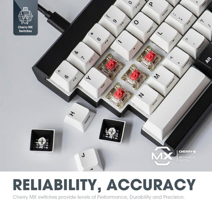 MD600 V3 RGB ORCA TKL Ergonomic Mechanical Keyboard, Cherry MX, Split Layout, PBT DoubleShot Keycap, Windows OS Compatible (Silent Red)