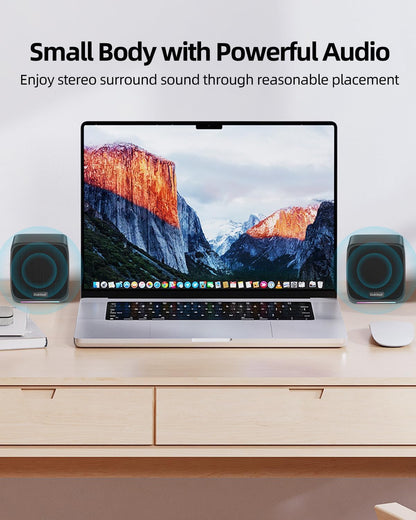 Computer Speakers,Computer Speakers for Desktop PC,Desktop Speakers,Small Computer Speakers USB Powered 3.5mm Aux Speaker for PC,Laptop,Tablet,Phone