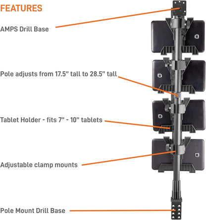 iBOLT TabDock Point of Purchase Wall Mount - with 4 Tablet Holders Perfect for Multiple delivery Applications (DoorDash, Uber eats, Postmates, etc.) Fits 7 to 10 inch Tablets