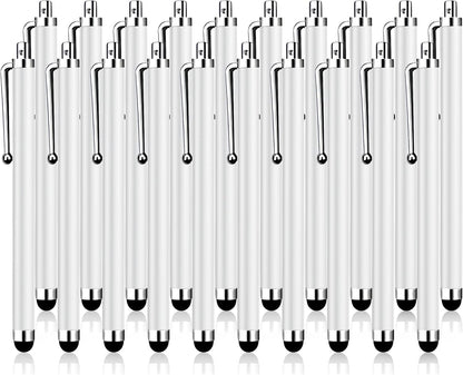20 Pack Stylus Pen,Stylus Pen for Touchscreen High Precision and Sensitivity for Everyday Writing/Drawing,Universal Stylus Compatible with All Touch Screens,White