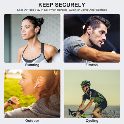 2 Pairs AirPods Ear Hooks for AirPods Pro 2, AirPods Pro, AirPods 4, 3, 2 & 1, Upgraded Anti Slip Sports Clip Hooks for AirPods 1, 2, 3, 4,Pro, Pro 2 – Pink