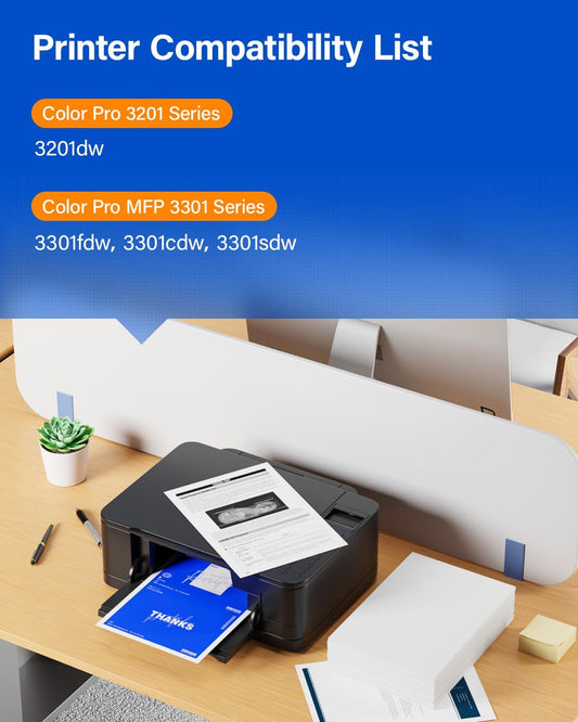 218A Toner Cartridges Set with chip 4-Pack 3301fdw Replacement for HP 218A W2180A W2181A W2182A W2183A 218X W2180X Black Compatible with HP Color Laserjet Pro MFP 3301cdw 3301sdw 3201dw Printers Ink