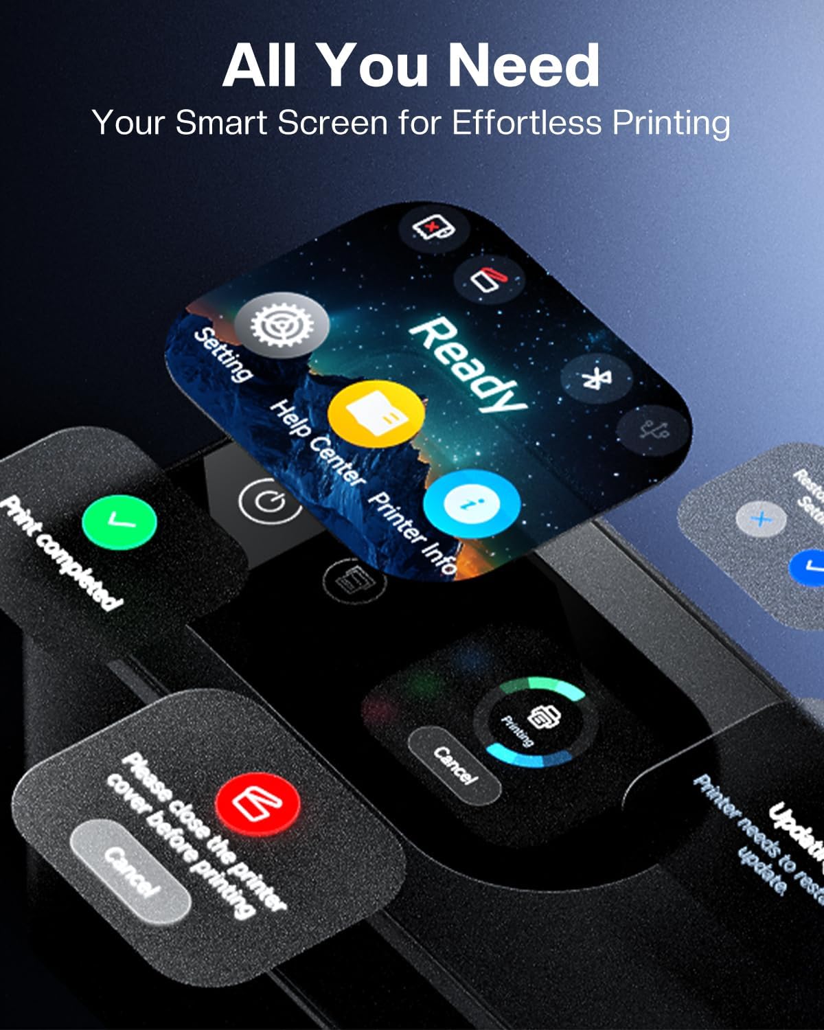 Bluetooth Shipping Label Printer with Touchscreen – Upgraded 4x6 Thermal Printer for Small Businesses & Shipping Packages, Compatible with Phone, PC and Tablet, Widely Used for Amazon, Shopify, Etsy