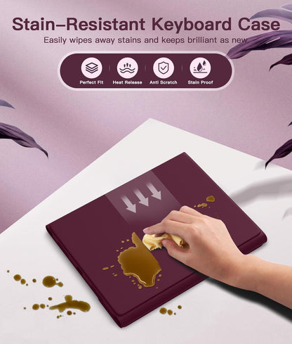 for iPad 10th Generation Case with Keyboard 10.9 Inch 2022/iPad (A16) 11th Gen 11 Inch 2025 - Magnetic Detachable Keyboard, Stain Proof Cover, Smart Folio Case with Pencil Holder - Burgundy