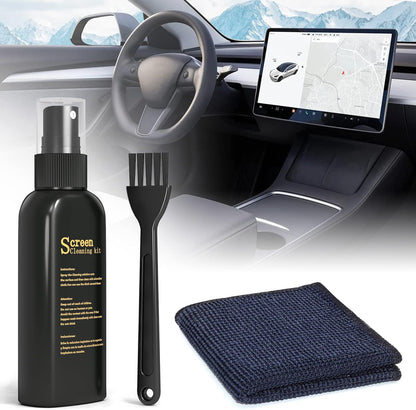 Car Screen Cleaner, Car Touch screen cleaner for Tesla, Screen Cleaner for Car Display, EV Car Screen Cleaner Spray and Wipe, Screen Cleaner Kit for Dashboard, laptop, Monitor