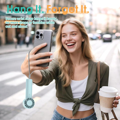 Mini Portable Fan, USB Personal Handheld Fan with 3-Speed Cooling Wind Rechargeable Battery Operated Mini Pocket Design for Desktop/Travel/Outdoor/Vacation/Concerts/Lash Makeup-Blue